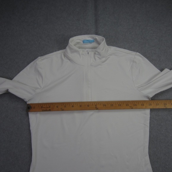 J McLaughlin Pullover Womens XS White Quarter Zip Long Sleeve Mock Neck Shirt - Picture 10 of 16